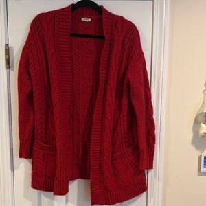 Sz M LL Bean Wool/Nylon/Acrylic Red Sweater